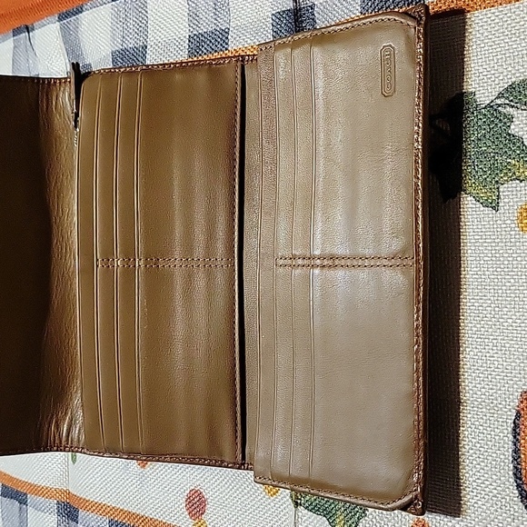COACH MONOGRAM CANVAS & LEATHER EUC TRI-FOLD WALLET w/COA - Picture 4 of 7